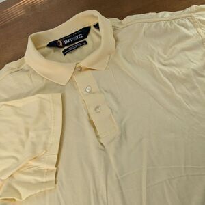Divots Players Edition Men's XL‎ Short Sleeve Yellow Pima Cotton Golf Polo Shirt